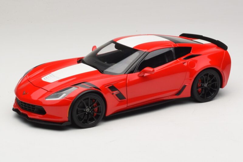 Chevrolet Corvette C7 Grand Sport Červená s Bílými Pruhy AUTOart 1:18 71274 Kompozit