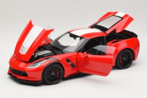 Chevrolet Corvette C7 Grand Sport Červená s Bílými Pruhy AUTOart 1:18 71274 Kompozit – obrázek 2 z 8