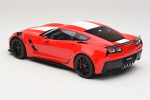 Chevrolet Corvette C7 Grand Sport Červená s Bílými Pruhy AUTOart 1:18 71274 Kompozit – obrázek 7 z 8