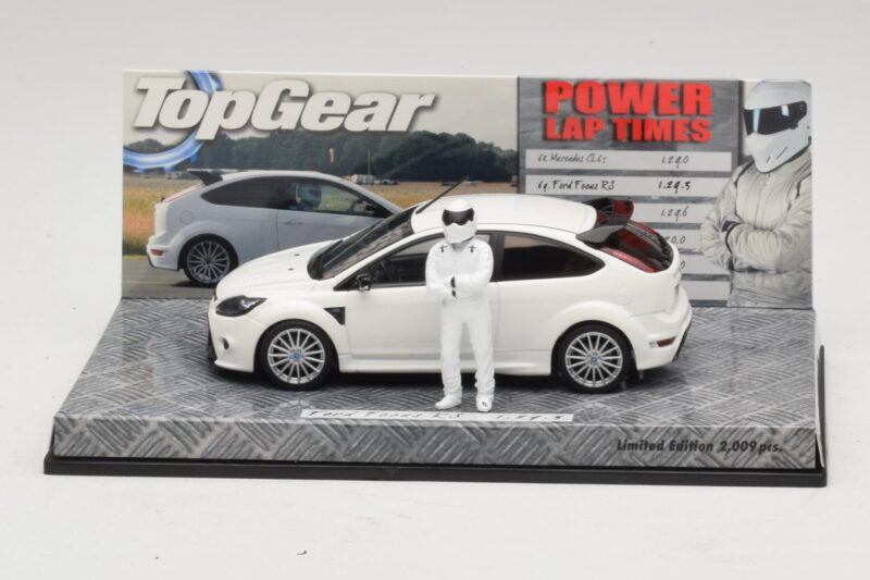 Ford Focus RS Mk2 Top Gear Bílý S Figurkou Minichamps 1:43 519438810 Kov