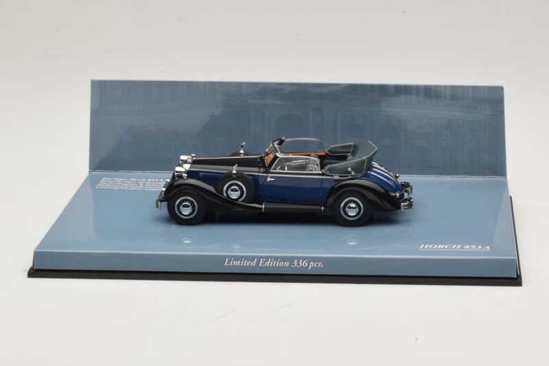 Horch 853 A Sport Cabriolet Černá Modrá Minichamps 1:43 436012036 Kov