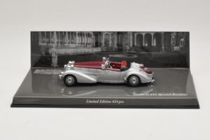 Horch 855 Spezial Roadster Stříbrný Červený Minichamps 1:43 436014206 Kov