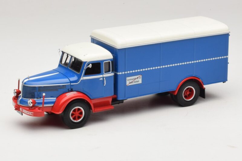 Krupp Titan Skříňové Vozidlo Modrý Červený Minichamps 1:43 439069040 Kov