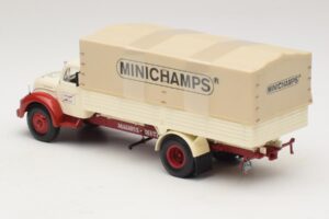 Magirus-Deutz S 7500 Jupiter Valníkový Vůz Bílý Červený Minichamps 1:43 439141022 Kov – obrázek 5 z 6