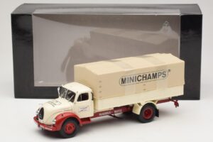 Magirus-Deutz S 7500 Jupiter Valníkový Vůz Bílý Červený Minichamps 1:43 439141022 Kov – obrázek 6 z 6