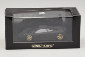 McLaren F1 GTR Prototype Černá Matná Se Zlatými Koly Minichamps 1:43 MCLAREN008 Kov – obrázek 4 z 4