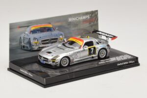 Mercedes SLS AMG GT3 #7 Black Falcon Jager / Seyffarth 24 Hours of Dubai 2011 Minichamps 1:43 437110307 Kov – obrázek 2 z 5