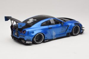 Nissan GT-R R35 Liberty Walk Work T2 Modrá Metalíza Solido 1:18 S1805801 Kov – obrázek 2 z 6