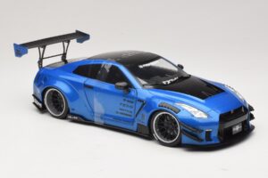Nissan GT-R R35 Liberty Walk Work T2 Modrá Metalíza Solido 1:18 S1805801 Kov – obrázek 4 z 6
