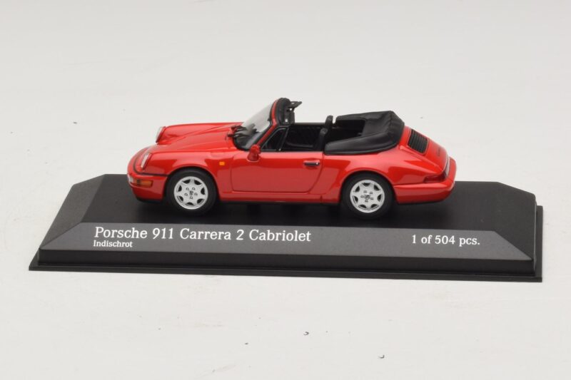 Porsche 911 964 Carrera 2 Cabriolet Červený Minichamps 1:43 430067330 Kov