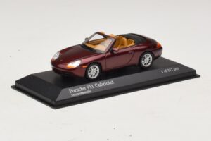 Porsche 911 996 Kabriolet Červená Metalíza Minichamps 1:43 400061092 Kov – obrázek 2 z 4
