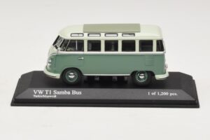 Volkswagen T1 Samba Bus Turkysově Modrá Bílá Minichamps 1:43 430052306 Kov