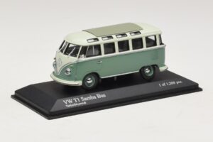 Volkswagen T1 Samba Bus Turkysově Modrá Bílá Minichamps 1:43 430052306 Kov – obrázek 2 z 4