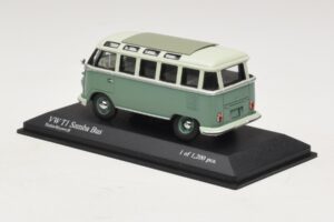 Volkswagen T1 Samba Bus Turkysově Modrá Bílá Minichamps 1:43 430052306 Kov – obrázek 3 z 4