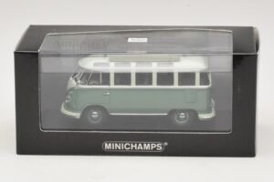 Volkswagen T1 Samba Bus Turkysově Modrá Bílá Minichamps 1:43 430052306 Kov – obrázek 4 z 4