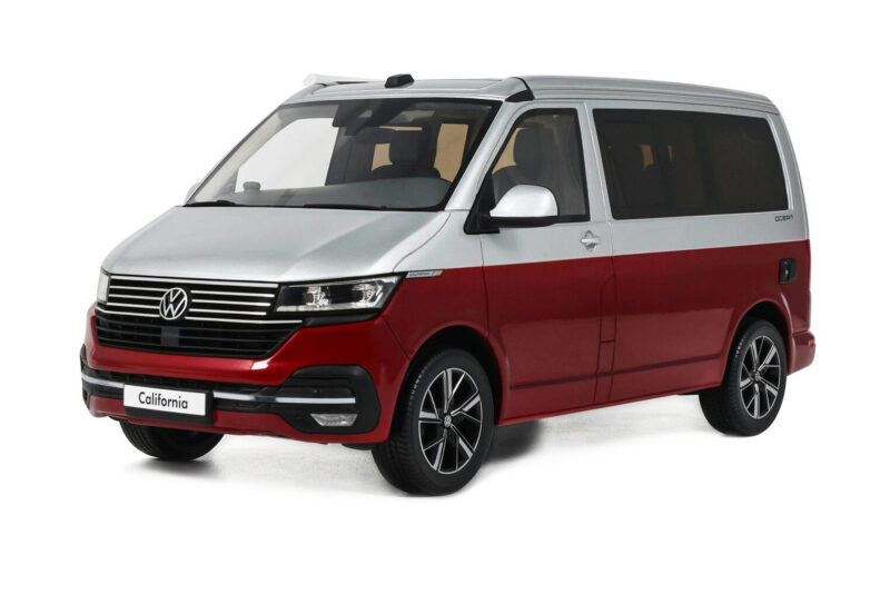 Volkswagen T6.1 California Ocean Tornado Red / Reflex Silver Otto 1:18 OT1342 Pryskyřice