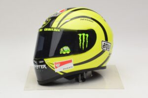 Přilba AGV V. Rossi MotoGP Valencia Test 2009 Minichamps 1:2 327100066 Kov