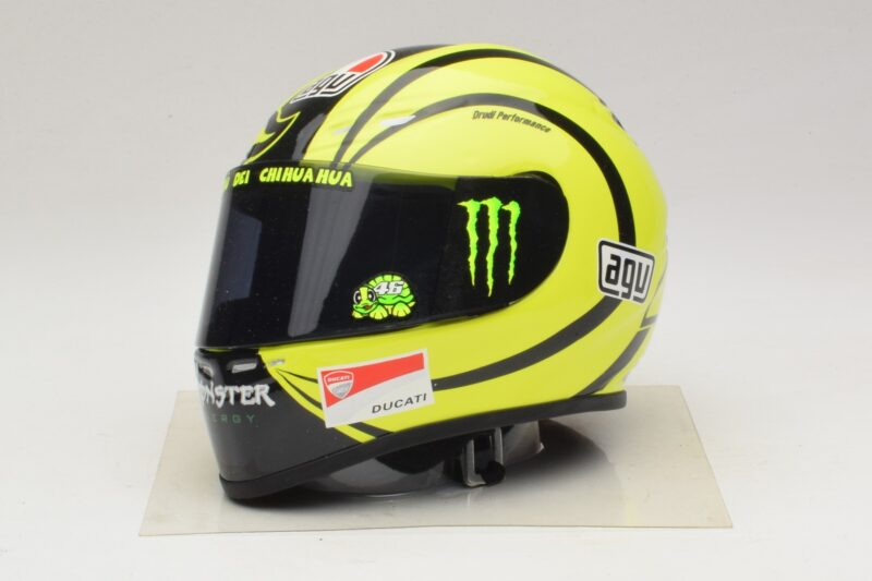 Přilba AGV V. Rossi MotoGP Valencia Test 2009 Minichamps 1:2 327100066 Kov
