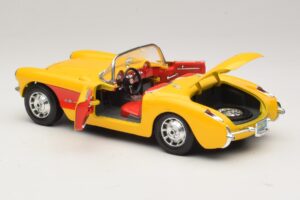 Chevrolet Corvette C1 Kabriolet Žlutý Červený Bburago 1:18 3034-M2 Kov – obrázek 5 z 8