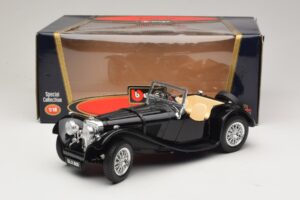 Jaguar SS100 Roadster Černý Bburago 1:18 3006-M3 Kov – obrázek 6 z 6
