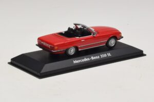 Mercedes 350 SL R107 Červený Maxichamps 1:43 940033432 Kov – obrázek 2 z 5