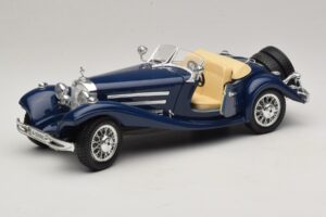Mercedes 500K Roadster Modrý Bburago 1:20 3070 Kov – obrázek 2 z 8