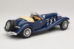 Mercedes 500K Roadster Modrý Bburago 1:20 3070 Kov – obrázek 3 z 8