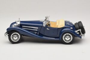 Mercedes 500K Roadster Modrý Bburago 1:20 3070 Kov – obrázek 4 z 8