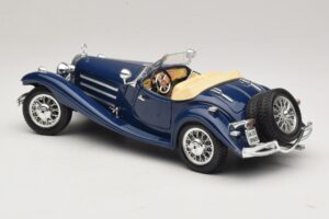 Mercedes 500K Roadster Modrý Bburago 1:20 3070 Kov – obrázek 7 z 8