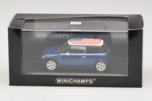 Mini Cooper S R53 Modrý S Americkou Vlajkou Minichamps 1:43 MINI014 Kov – obrázek 5 z 5