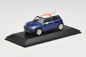 Mini Cooper S R53 Modrý S Anglickou Vlajkou Minichamps 1:43 MINI012 Kov – obrázek 2 z 5