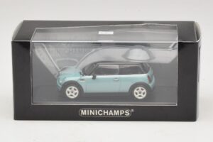 Mini Cooper S R53 Světle Modrý Metalický S Černou Střechou Minichamps 1:43 MINI030 Kov – obrázek 4 z 4