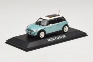 Mini Cooper S R53 Světle Modrý Metalický S Panoramatickou Střechou Minichamps 1:43 MINI018 Kov – obrázek 2 z 4