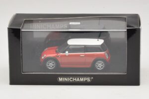 Mini Cooper S R53 Červený S Bílou Střechou Minichamps 1:43 MINI025 Kov – obrázek 5 z 5