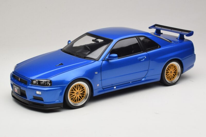 Nissan Skyline GT-R R34 V-Spec II Modrá Metalíza BBS Kola KK-Scale 1:12 KKDC120211-2 Kov