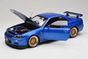 Nissan Skyline GT-R R34 V-Spec II Modrá Metalíza BBS Kola KK-Scale 1:12 KKDC120211-2 Kov – obrázek 2 z 8