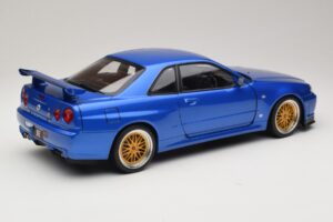 Nissan Skyline GT-R R34 V-Spec II Modrá Metalíza BBS Kola KK-Scale 1:12 KKDC120211-2 Kov – obrázek 3 z 8