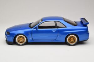 Nissan Skyline GT-R R34 V-Spec II Modrá Metalíza BBS Kola KK-Scale 1:12 KKDC120211-2 Kov – obrázek 4 z 8