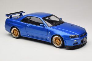 Nissan Skyline GT-R R34 V-Spec II Modrá Metalíza BBS Kola KK-Scale 1:12 KKDC120211-2 Kov – obrázek 6 z 8