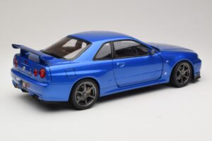 Nissan Skyline GT-R R34 V-Spec II Modrá Metalíza OEM Kola KK-Scale 1:12 KKDC120211-1 Kov – obrázek 3 z 8