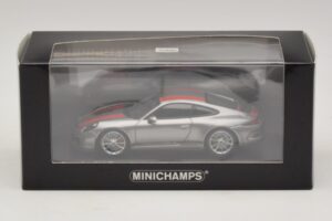Porsche 911 991.1 R Stříbrný S Oranžovými Pruhy Minichamps 1:43 410066222 Kov – obrázek 5 z 5