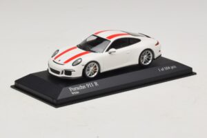 Porsche 911 991.1 R Bílý S Červenými Pruhy Minichamps 1:43 410066220 Kov – obrázek 3 z 6
