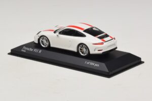 Porsche 911 991.1 R Bílý S Červenými Pruhy Minichamps 1:43 410066220 Kov – obrázek 4 z 6