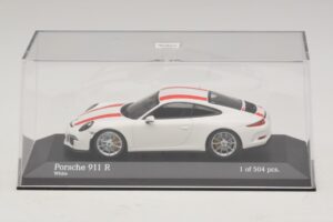 Porsche 911 991.1 R Bílý S Červenými Pruhy Minichamps 1:43 410066220 Kov – obrázek 5 z 6